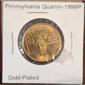 1999P Pennsylvania State Quarter – Gold-Plated, Encased